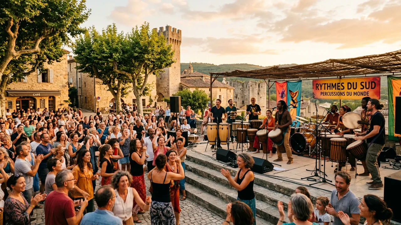 Rassemblement percussif populaire en plein air